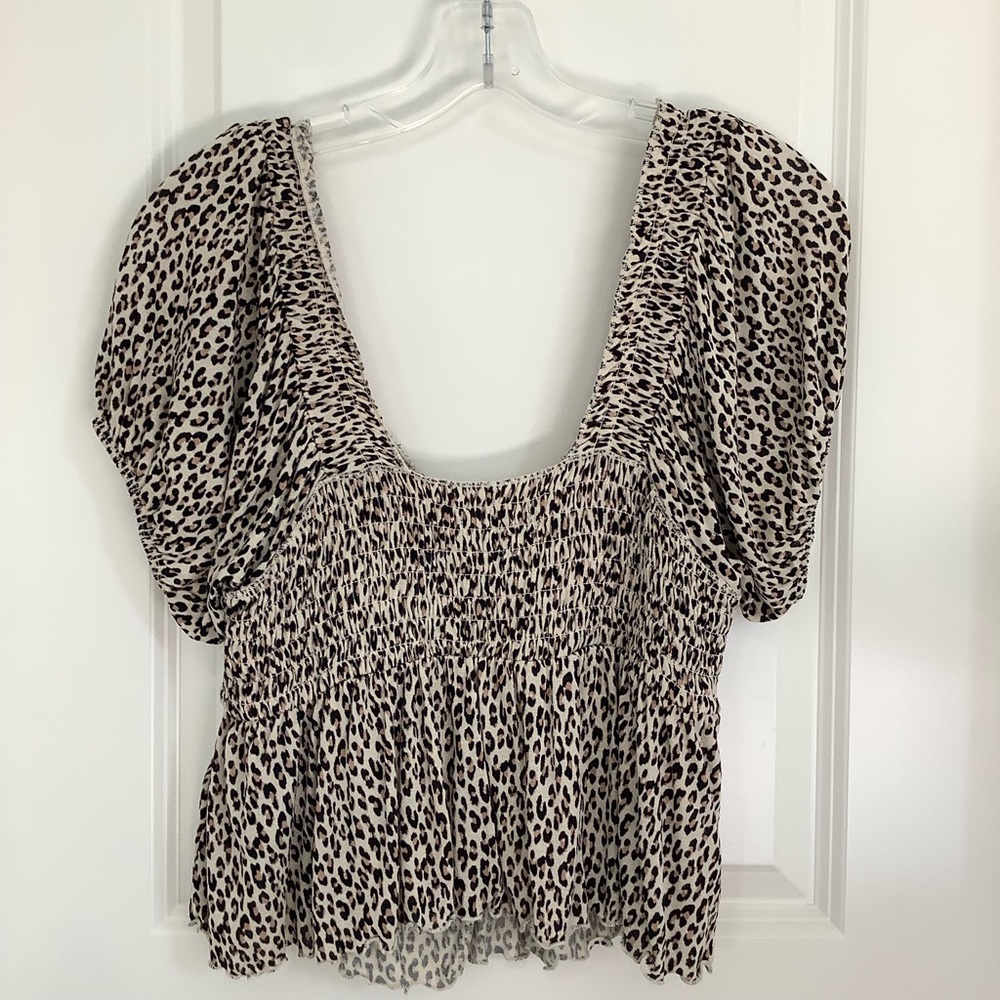 urban outfitters womens animal print crop peplum top size Large - Picture 10 of 10